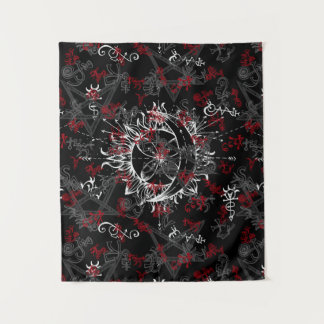 Sun en Moon, Wicca, heks, Pagan, Halloween Wandkleed