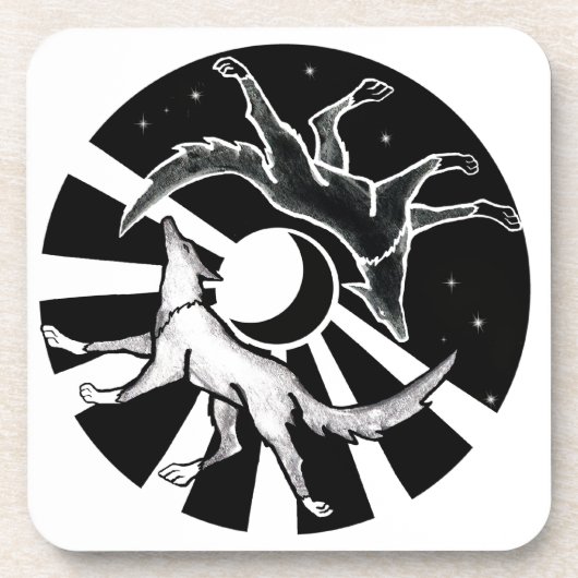 Sun en Moon Wolves Bier Onderzetter (Voorkant)