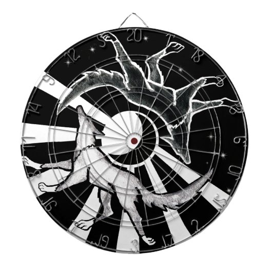 Sun en Moon Wolves Dartbord (Voorkant)
