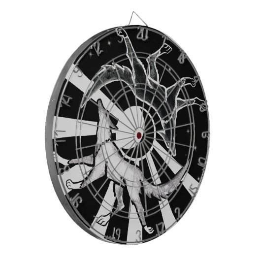 Sun en Moon Wolves Dartbord (Voorkant Links)