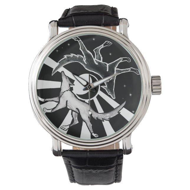 Sun en Moon Wolves Horloge (Voorkant)