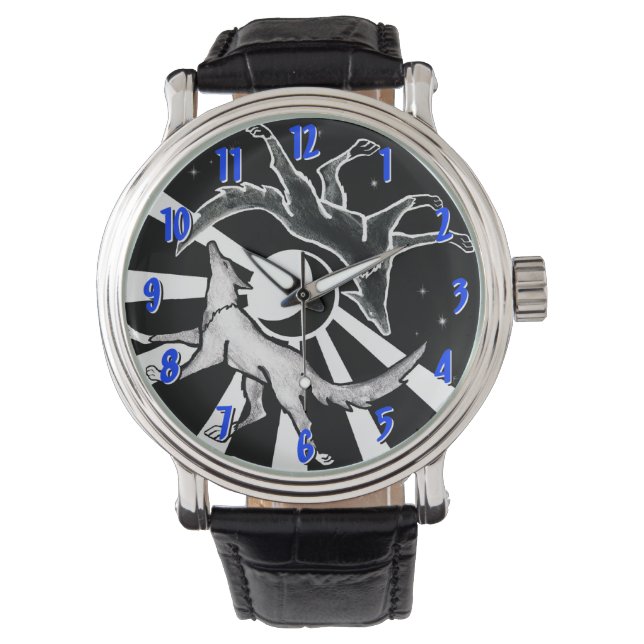 Sun en Moon Wolves Horloge (Voorkant)