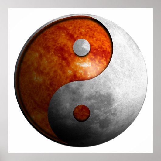 Sun en Moon Yin en Yang Symbol Poster (Voorkant)