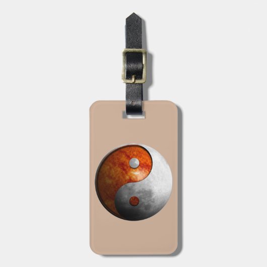 Sun en Moon Yin Yang Bagagelabel (Voorkant verticaal)