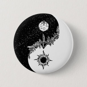 Sun en Moon Yin Yang Button