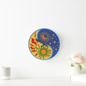 Sun en Moon Yin Yang Colorful Ronde Klok (Huis)