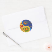 Sun en Moon Yin Yang Colorful Ronde Sticker (Envelop)