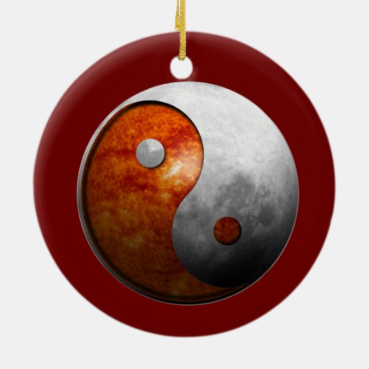 Sun en Moon Yin Yang Keramisch Ornament (Achterkant)