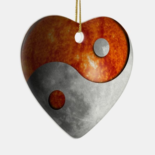 Sun en Moon Yin Yang Keramisch Ornament (Rechts)