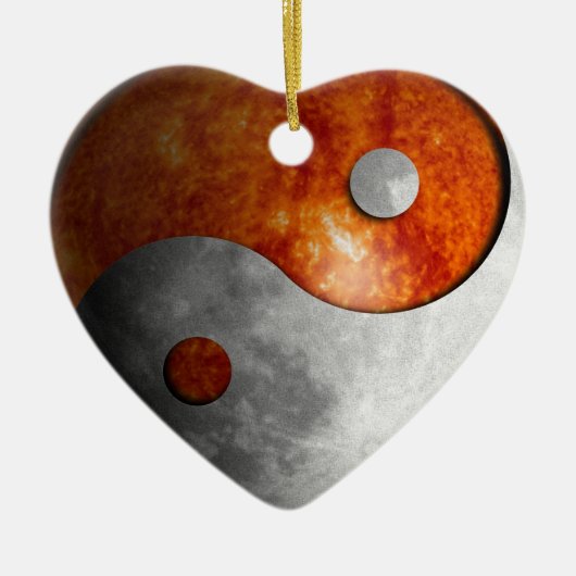 Sun en Moon Yin Yang Keramisch Ornament (Voorkant)