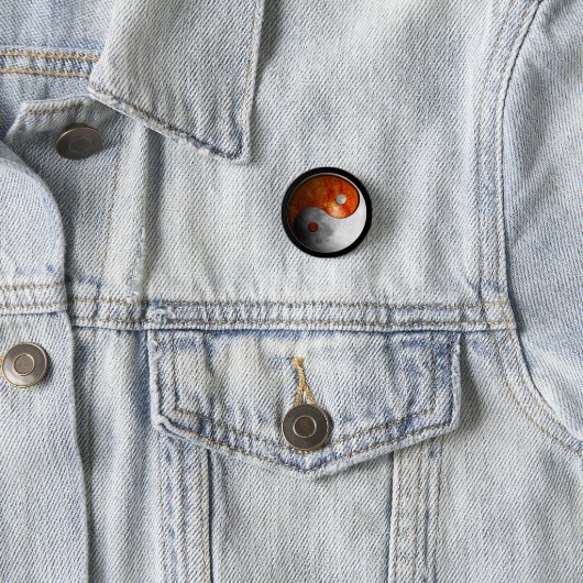Sun en Moon Yin Yang Ronde Button 3,2 Cm (In situ)