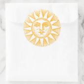 Sun en Rays-Sticker Ronde Sticker (Tas)