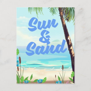 Sun en Sand inspirerend quote cartoon poster la Briefkaart