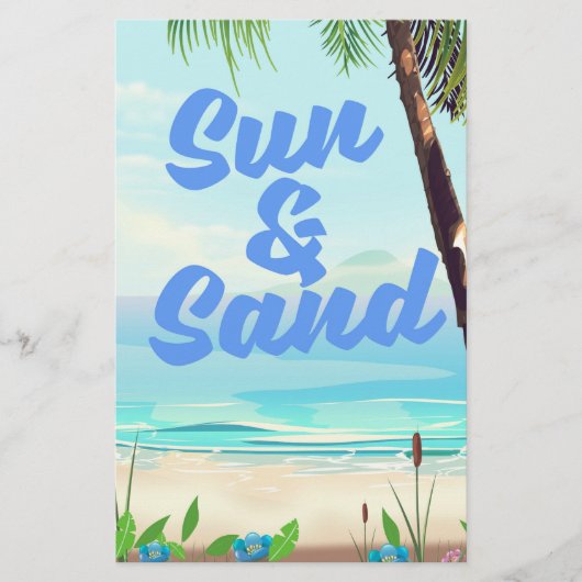 Sun en Sand inspirerend quote cartoon poster la Briefpapier (Voorkant)