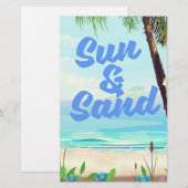 Sun en Sand inspirerend quote cartoon poster la Briefpapier (Voorkant / Achterkant)