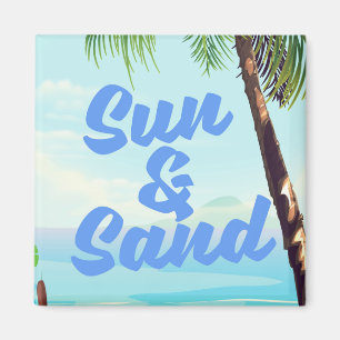 Sun en Sand inspirerend quote cartoon poster la Magneet
