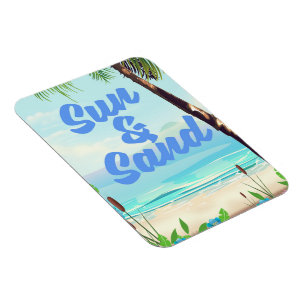 Sun en Sand inspirerend quote cartoon poster la Magneet