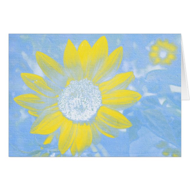 Sun en Sky Sunflower Card (Voorkant Horizontaal)