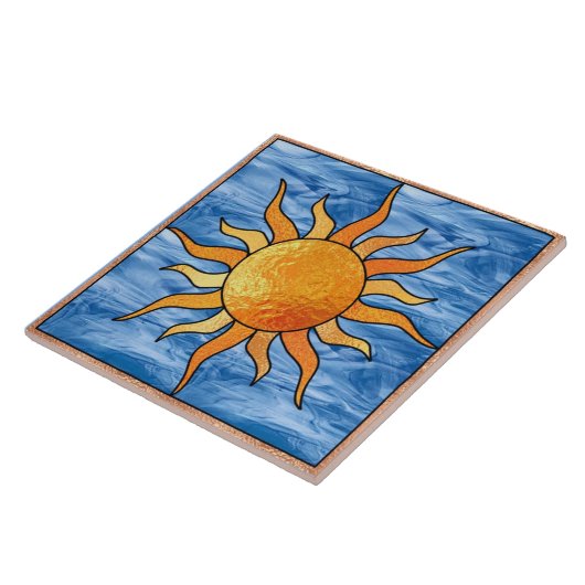 Sun en Sky Tile Trivet Tegeltje (Zijkant)
