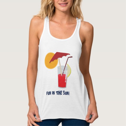 Sun en Summer Drinken Vun Beach Tshirt (Voorkant)
