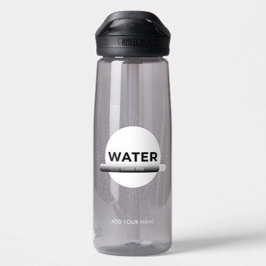 Sun Energy Water Quote | Custom Name Waterfles (Achterkant)