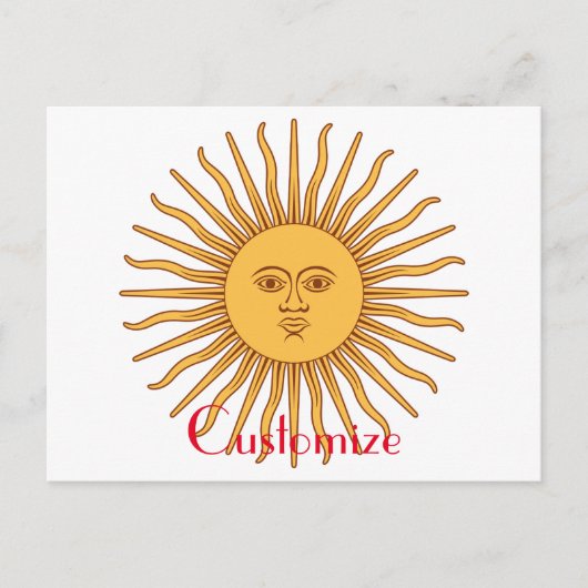 Sun face Art Illustration Thunder_Cove Briefkaart (Voorkant)