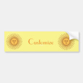 Sun face Art Illustration Thunder_Cove Bumpersticker (Voorkant)
