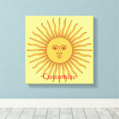 Sun face Art Illustration Thunder_Cove Canvas Afdruk (Insitu (Houten vloer))