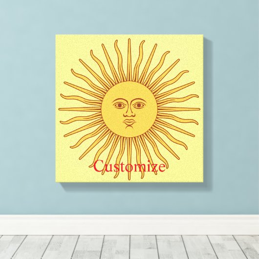Sun face Art Illustration Thunder_Cove Canvas Afdruk (Insitu (Houten vloer))