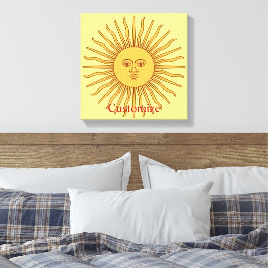 Sun face Art Illustration Thunder_Cove Canvas Afdruk (Insitu (Slaapkamer))