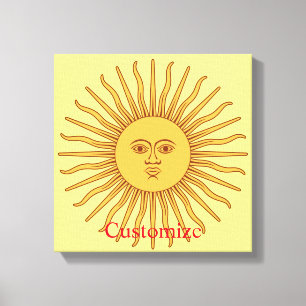 Sun face Art Illustration Thunder_Cove Canvas Afdruk