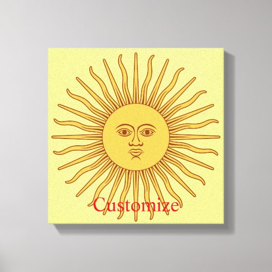 Sun face Art Illustration Thunder_Cove Canvas Afdruk (Voorkant)