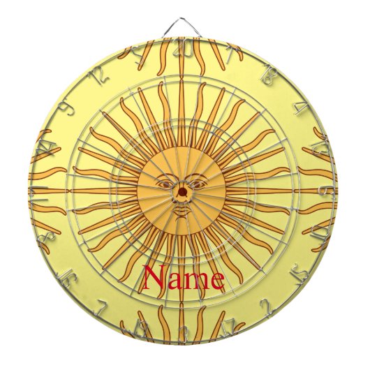 Sun face Art Illustration Thunder_Cove Dartbord (Voorkant)