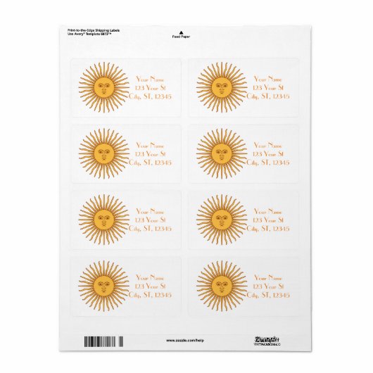 Sun face Art Illustration Thunder_Cove Etiket (Full Sheet)