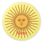 Sun face Art Illustration Thunder_Cove Keramische Knop (Voorkant)