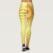 Sun face Art Illustration Thunder_Cove Leggings (Achterkant)