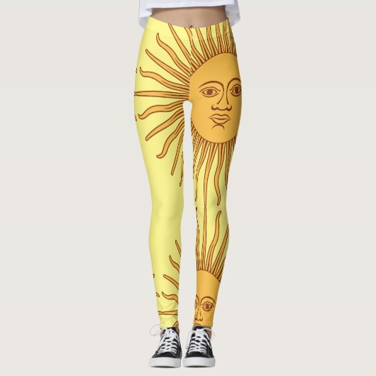 Sun face Art Illustration Thunder_Cove Leggings (Voorkant)