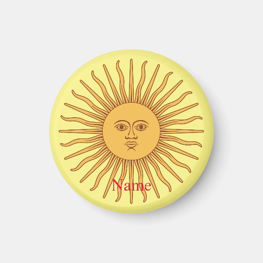 Sun face Art Illustration Thunder_Cove Magneet (Voorkant)