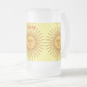 Sun face Art Illustration Thunder_Cove Matglas Bierpul (Voorkant rechts)