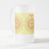 Sun face Art Illustration Thunder_Cove Matglas Bierpul (Voorkant links)