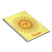 Sun face Art Illustration Thunder_Cove Notitieboek (Rechterzijde)