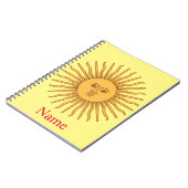 Sun face Art Illustration Thunder_Cove Notitieboek (Linkerzijde)