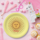 Sun face Art Illustration Thunder_Cove Papieren Bordje (Feest)