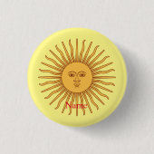 Sun face Art Illustration Thunder_Cove Ronde Button 3,2 Cm (Voorkant)