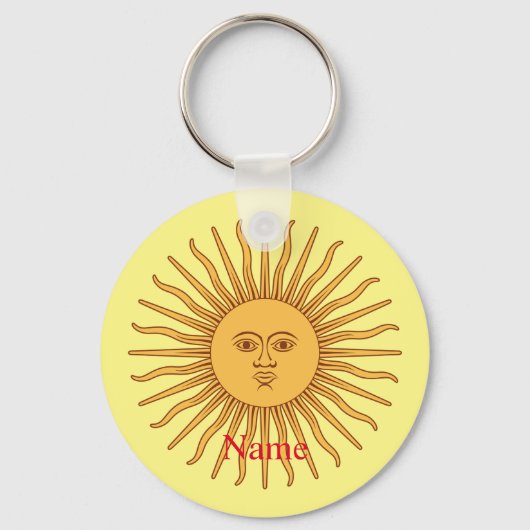 Sun face Art Illustration Thunder_Cove Sleutelhanger (Voorkant)