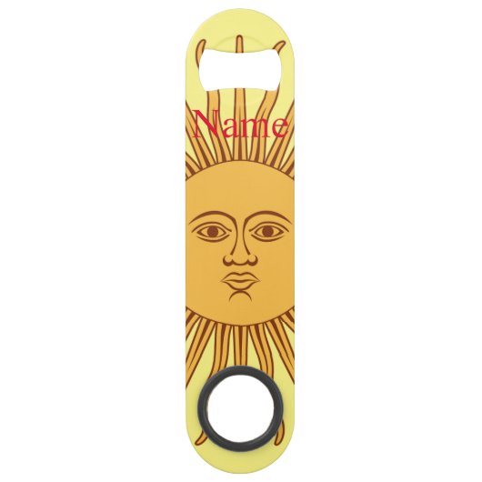 Sun face Art Illustration Thunder_Cove Speed Flessenopener (Voorkant)