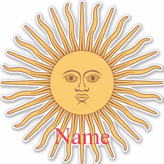 Sun face Art Illustration Thunder_Cove Sticker (Voorkant)