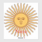 Sun face Art Illustration Thunder_Cove Sticker (Vel)