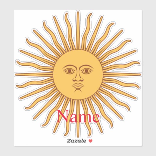Sun face Art Illustration Thunder_Cove Sticker (Vel)