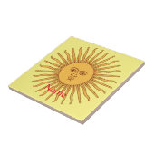 Sun face Art Illustration Thunder_Cove Tegeltje (Zijkant)